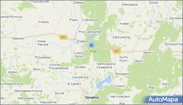 mapa Leśniczówka Okalewo, Leśniczówka Okalewo na mapie Targeo